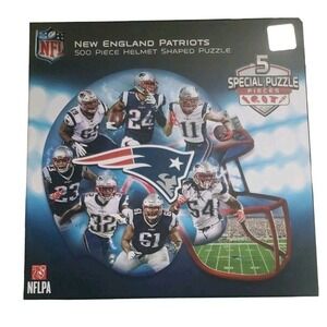 NFL New England Patriots 500 Piece Puzzle Helmet Shaped Brand New in Box Sealed